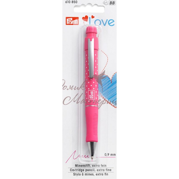 Механический карандаш с 2 грифелями диаметром 0,9мм, ярко-розовый, Prym, 610850